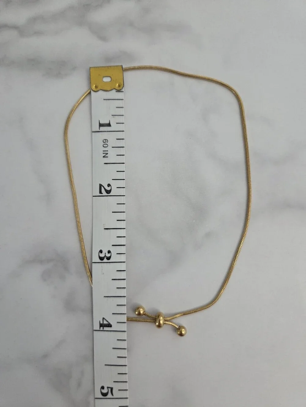 Stainless Steel ​Minimalist Gold Tone Adjustable Slider Ankle Bracelet